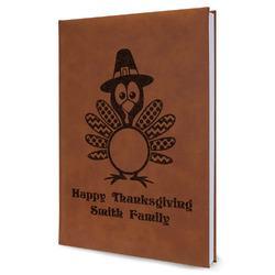 Happy Thanksgiving Leather Sketchbook - Large - Double Sided (Personalized)