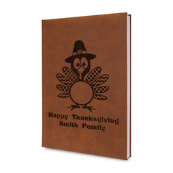 Happy Thanksgiving Leather Sketchbook - Small - Double Sided (Personalized)
