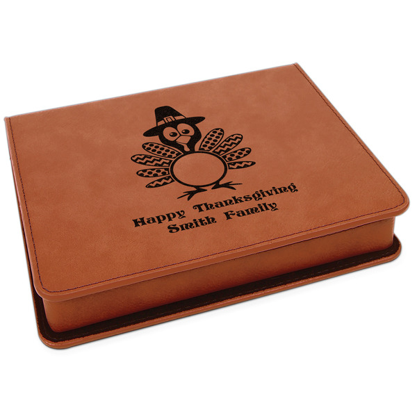 Custom Happy Thanksgiving Leatherette 4-Piece Wine Tool Set (Personalized)