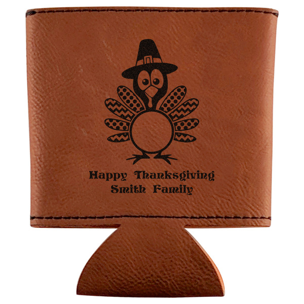 Custom Happy Thanksgiving Leatherette Can Sleeve (Personalized)