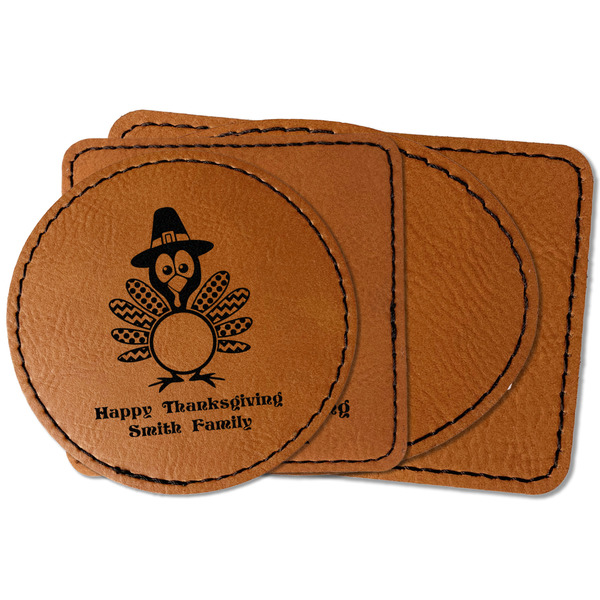 Custom Happy Thanksgiving Faux Leather Iron On Patch (Personalized)