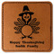 Happy Thanksgiving Leatherette Patches - Square