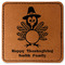 Happy Thanksgiving Faux Leather Iron On Patch - Square (Personalized)