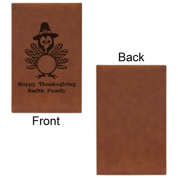 Happy Thanksgiving Leatherette Sketchbooks - Small - Single Sided - Front & Back View