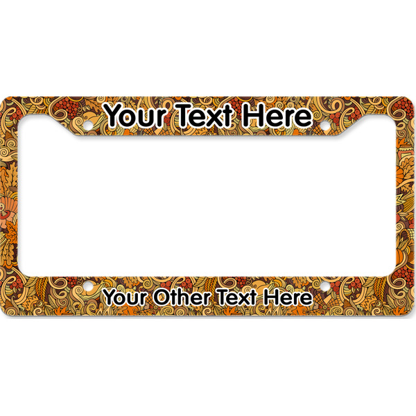 Custom Happy Thanksgiving License Plate Frame - Style B (Personalized)
