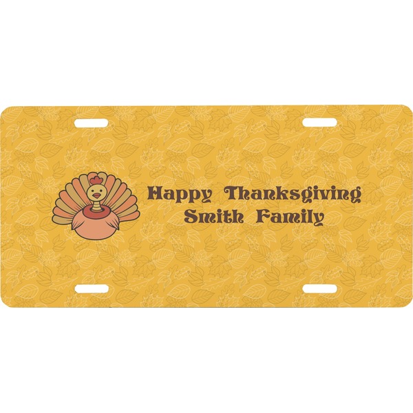 Custom Happy Thanksgiving Front License Plate (Personalized)