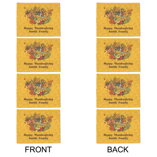 Happy Thanksgiving Linen Placemat - APPROVAL Set of 4 (double sided)
