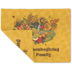 Happy Thanksgiving Double-Sided Linen Placemat - Single w/ Name or Text