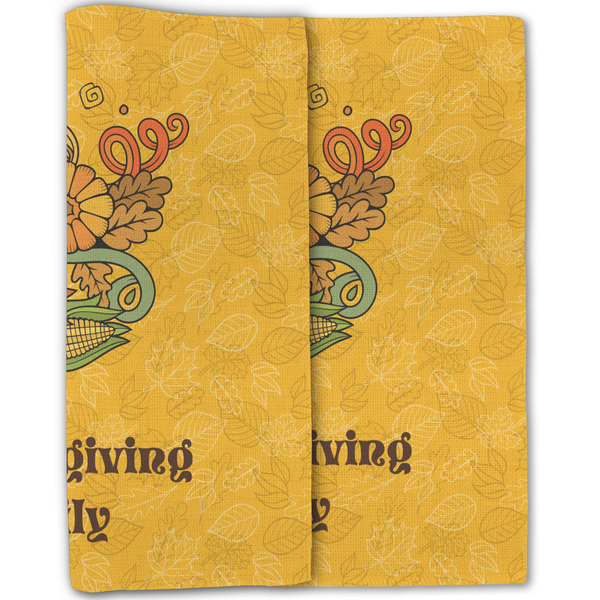 Happy Thanksgiving Linen Placemat - Folded Half (double sided)