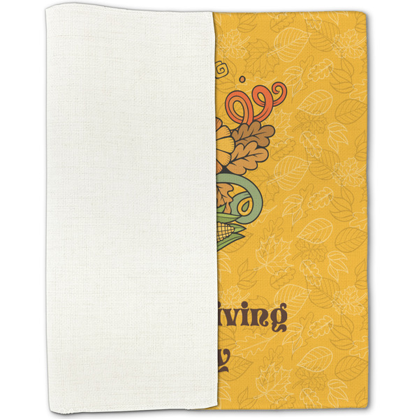 Happy Thanksgiving Linen Placemat - Folded Half
