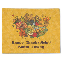 Happy Thanksgiving Single-Sided Linen Placemat - Single w/ Name or Text