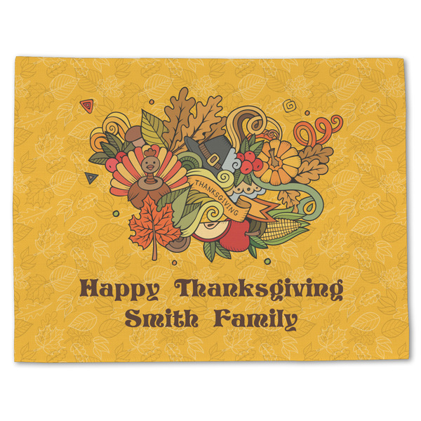 Custom Happy Thanksgiving Single-Sided Linen Placemat - Single w/ Name or Text