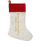 Happy Thanksgiving Linen Stockings w/ Red Cuff - Front