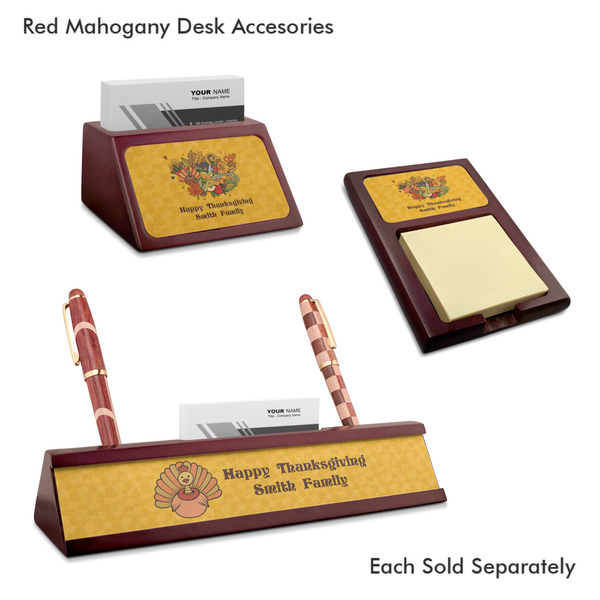 Happy Thanksgiving Mahogany Desk Accessories