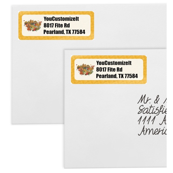 Happy Thanksgiving Mailing Labels - Double Stack Close Up