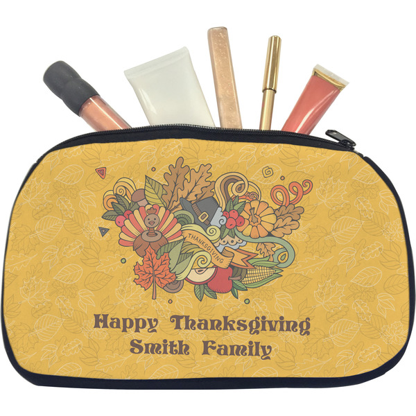 Custom Happy Thanksgiving Makeup / Cosmetic Bag - Medium (Personalized)