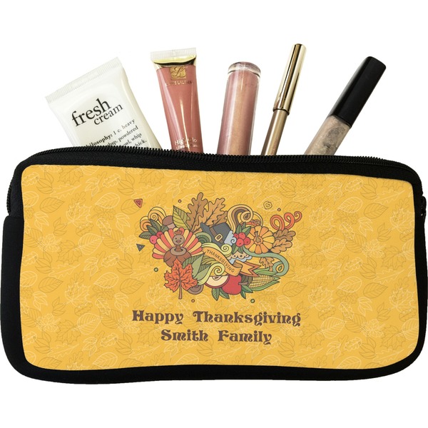 Custom Happy Thanksgiving Makeup / Cosmetic Bag - Small (Personalized)