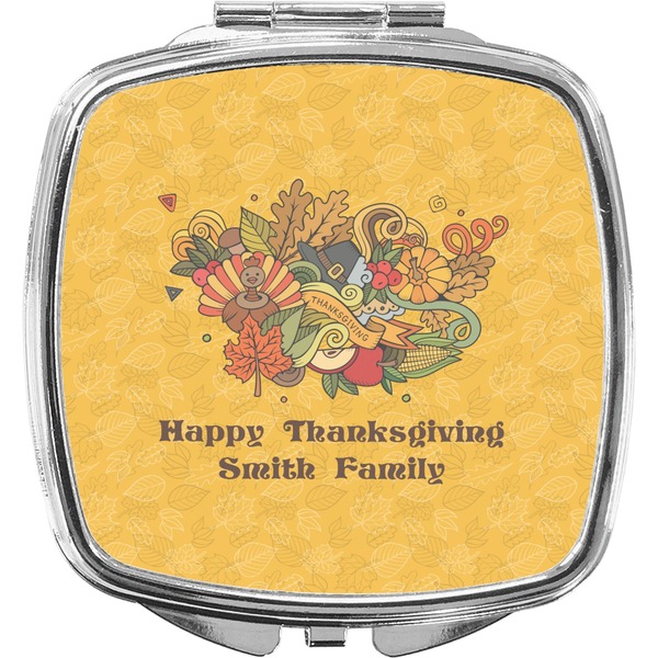 Custom Happy Thanksgiving Compact Makeup Mirror (Personalized)