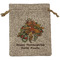 Happy Thanksgiving Medium Burlap Gift Bag - Front (Personalized)