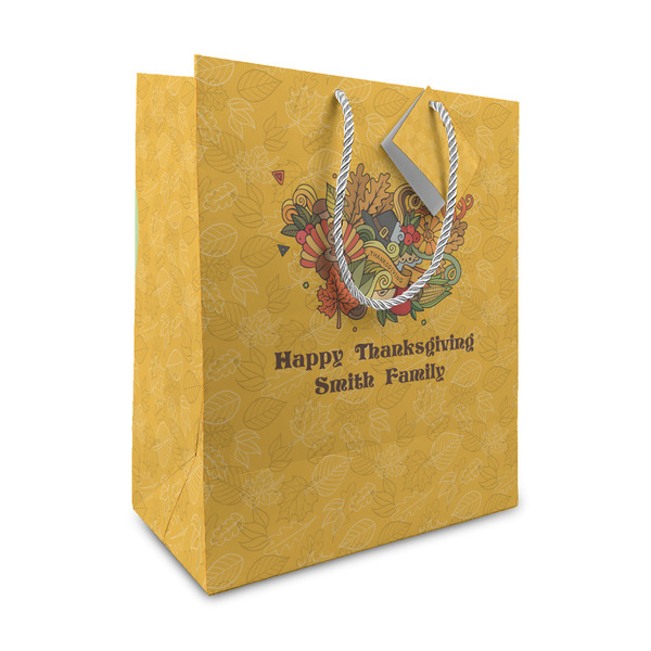 Custom Happy Thanksgiving Medium Gift Bag (Personalized)