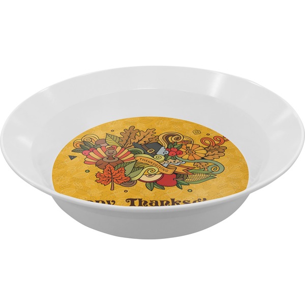 Custom Happy Thanksgiving Melamine Bowl - 12 oz (Personalized)