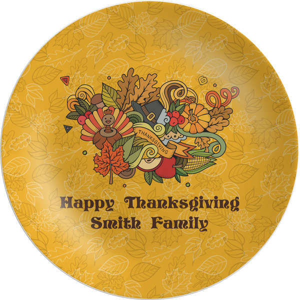 Custom Happy Thanksgiving Melamine Plate (Personalized)