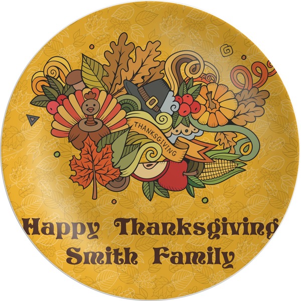 Custom Happy Thanksgiving Melamine Plate (Personalized)