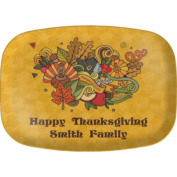 Custom Happy Thanksgiving Melamine Platter (Personalized)