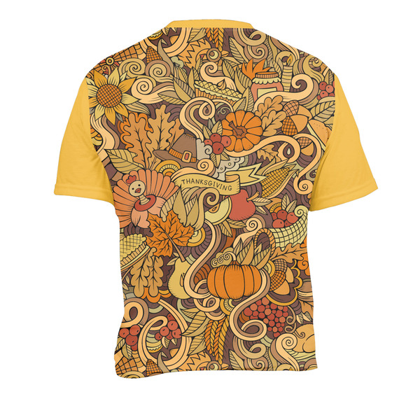 Happy Thanksgiving Men's Crew Neck T Shirt Medium - Back