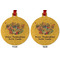 Happy Thanksgiving Metal Ball Ornament - Front and Back