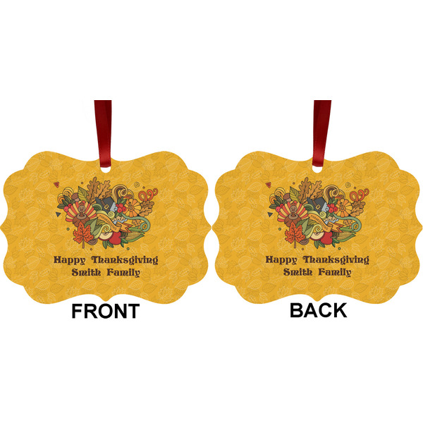 Happy Thanksgiving Metal Benilux Ornament - Front and Back (APPROVAL)