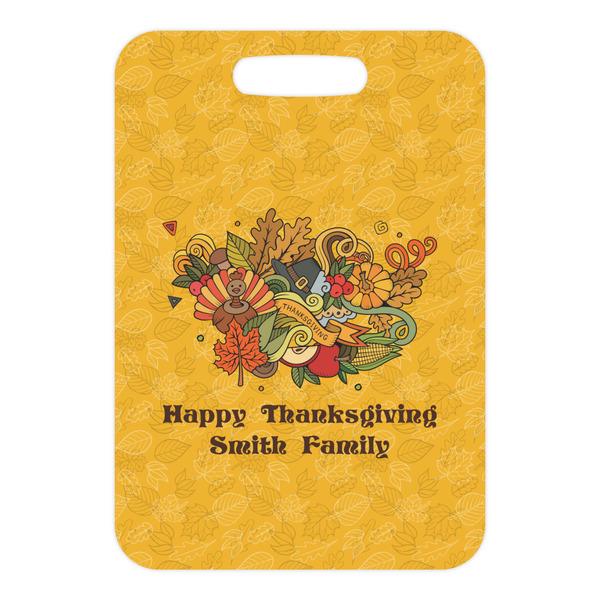 Happy Thanksgiving Metal Luggage Tag - Front Without Strap