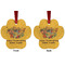 Happy Thanksgiving Metal Paw Ornament - Front and Back