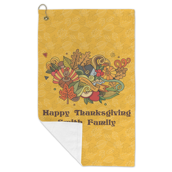 Happy Thanksgiving Microfiber Golf Towels - FOLD
