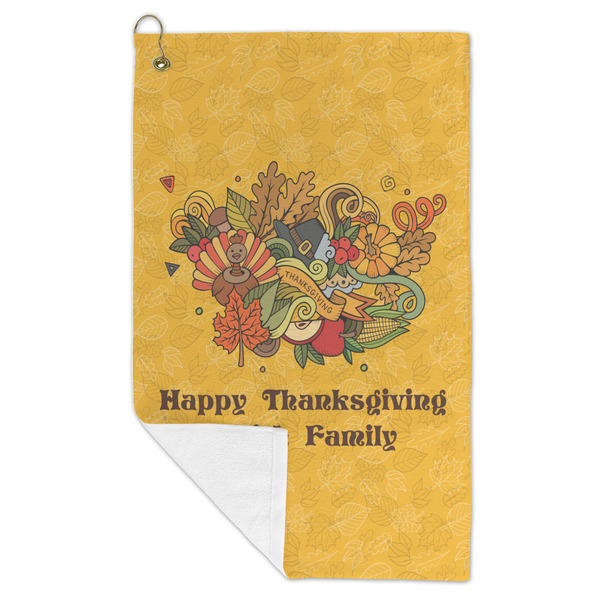 Happy Thanksgiving Microfiber Golf Towels - FOLD