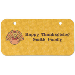 Happy Thanksgiving Mini/Bicycle License Plate (2 Holes) (Personalized)