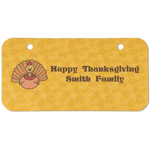 Custom Happy Thanksgiving Mini/Bicycle License Plate (2 Holes) (Personalized)