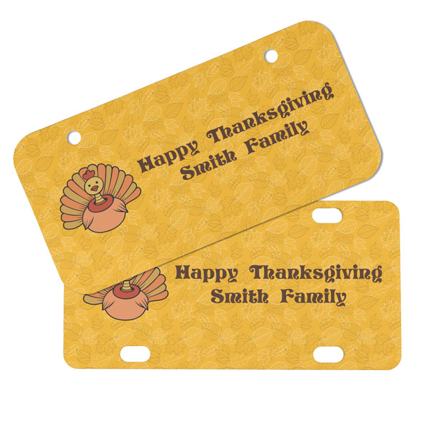 Happy Thanksgiving Mini License Plates - MAIN (4 and 2 Holes)