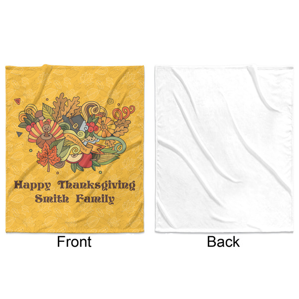 Happy Thanksgiving Minky Blanket - 50"x60" - Single Sided - Front & Back