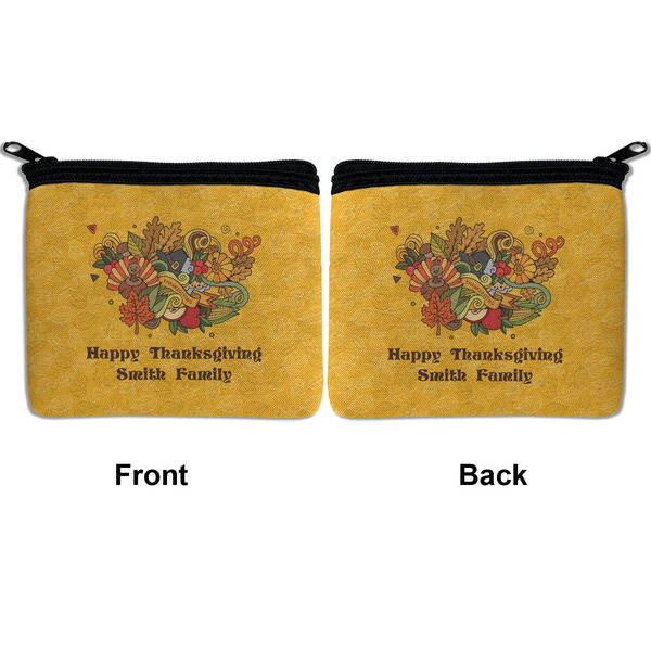 Happy Thanksgiving Neoprene Coin Purse - Front & Back (APPROVAL)