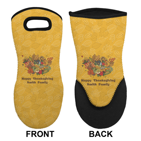 Happy Thanksgiving Neoprene Oven Mitt (Front & Back)
