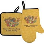 Happy Thanksgiving Right Oven Mitt & Pot Holder Set w/ Name or Text