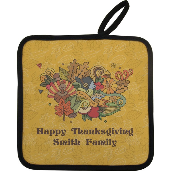 Custom Happy Thanksgiving Pot Holder w/ Name or Text