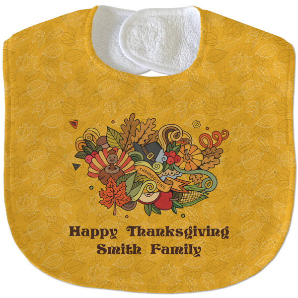 Custom Happy Thanksgiving Velour Baby Bib w/ Name or Text