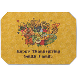 Happy Thanksgiving Dining Table Mat - Octagon (Single-Sided) w/ Name or Text