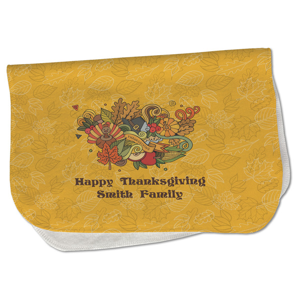 Custom Happy Thanksgiving Burp Cloth - Fleece w/ Name or Text