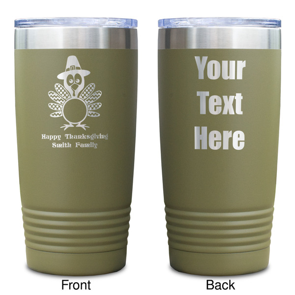 Happy Thanksgiving Olive Polar Camel Tumbler - 20oz - Double Sided - Approval