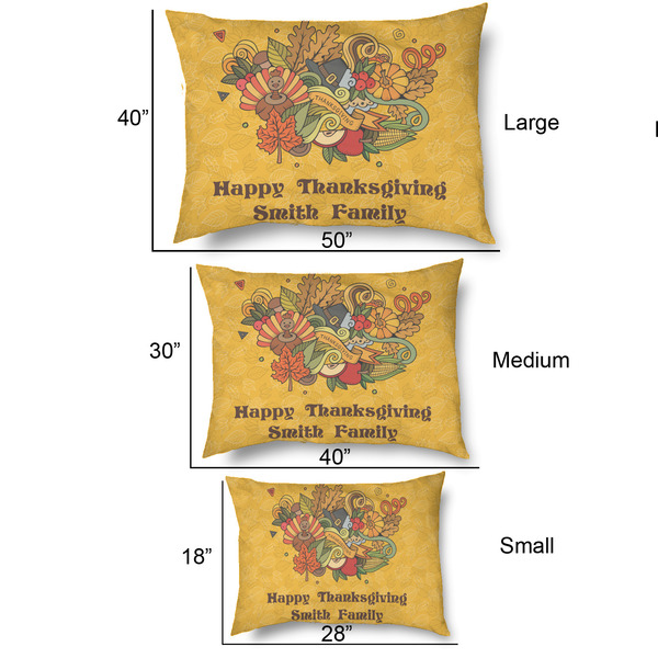 Happy Thanksgiving Outdoor Dog Beds - SIZE CHART