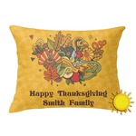 Happy Thanksgiving Outdoor Throw Pillow (Rectangular) (Personalized)