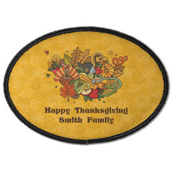 Happy Thanksgiving Iron On Oval Patch w/ Name or Text